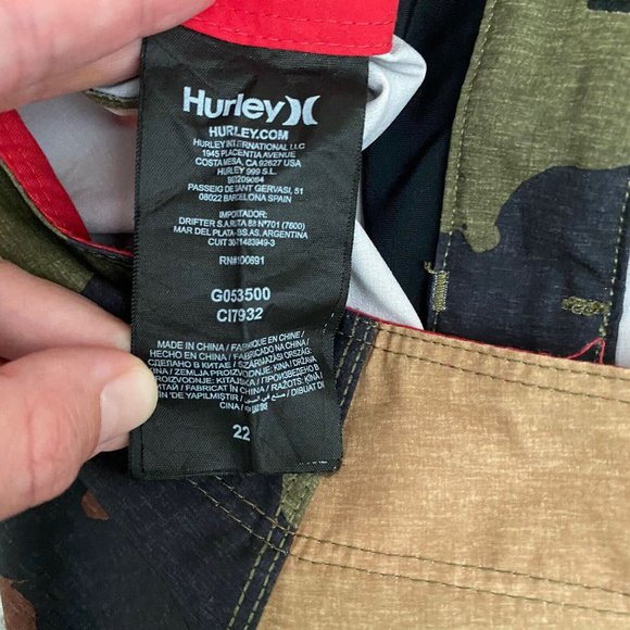 Hurley big boys Size 22 Phantom JJF5 Recruit 12” Boardshorts Camo Swim Dri-fit - Picture 8 of 8